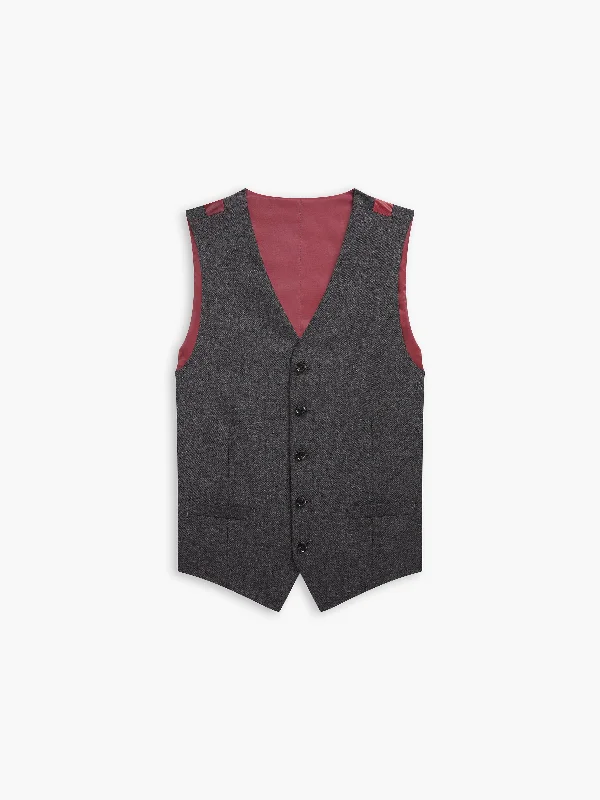 Hurry Up Barbican Italian Luxury Slim Charcoal Waistcoat