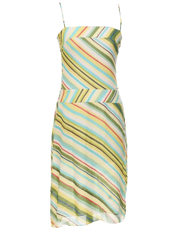 Hot Buy Silk Striped Y2K Dress - XS
