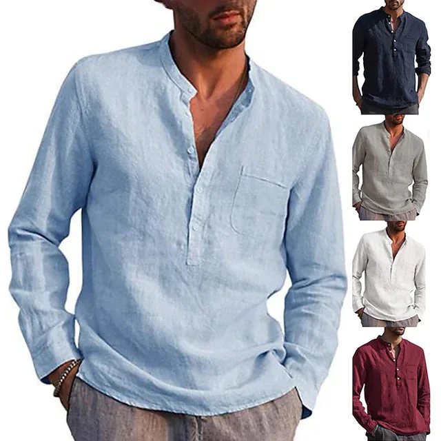 Reduced Rates Men's Casual Button Down Shirts Long Sleeve Tops