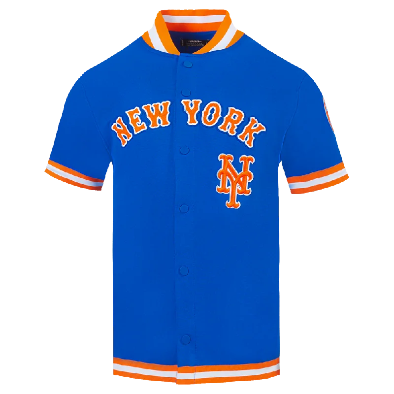 Value Deals MLB NEW YORK METS CLASSIC MEN'S WARM UP JACKET (ROYAL BLUE/ORANGE)