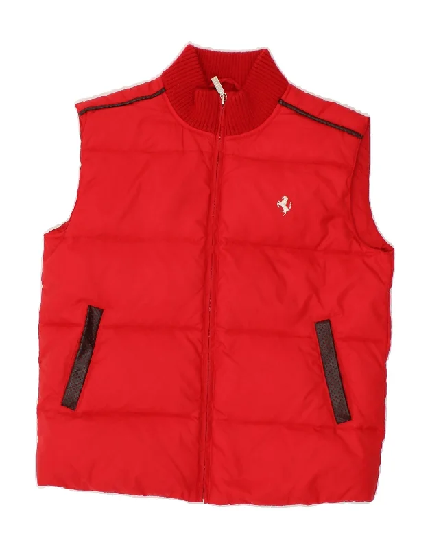 Today Only FERRARI Womens Padded Gilet UK 10 Small Red Polyester