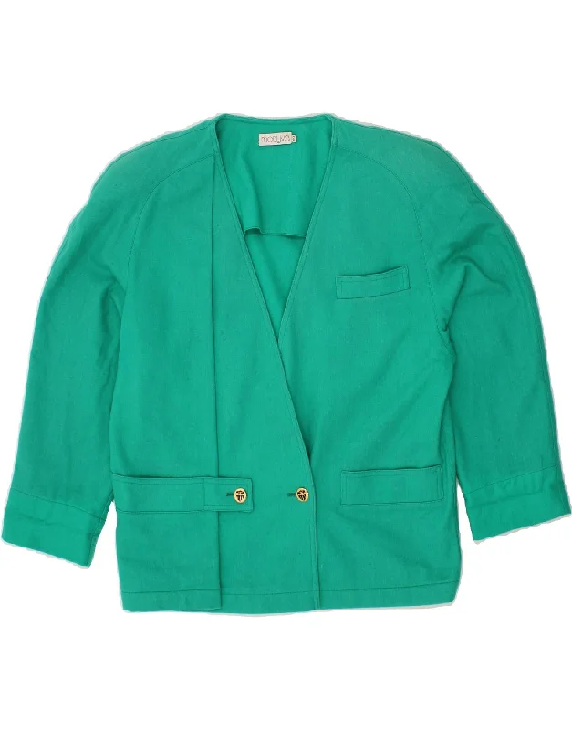 Weekend Price Cuts Galore MODYVA Womens Double Breasted Blazer Jacket EU 40 Medium Blue Weekend Price Cuts Galore MODYVA Womens Double Breasted Blazer Jacket EU 40 Medium Blue