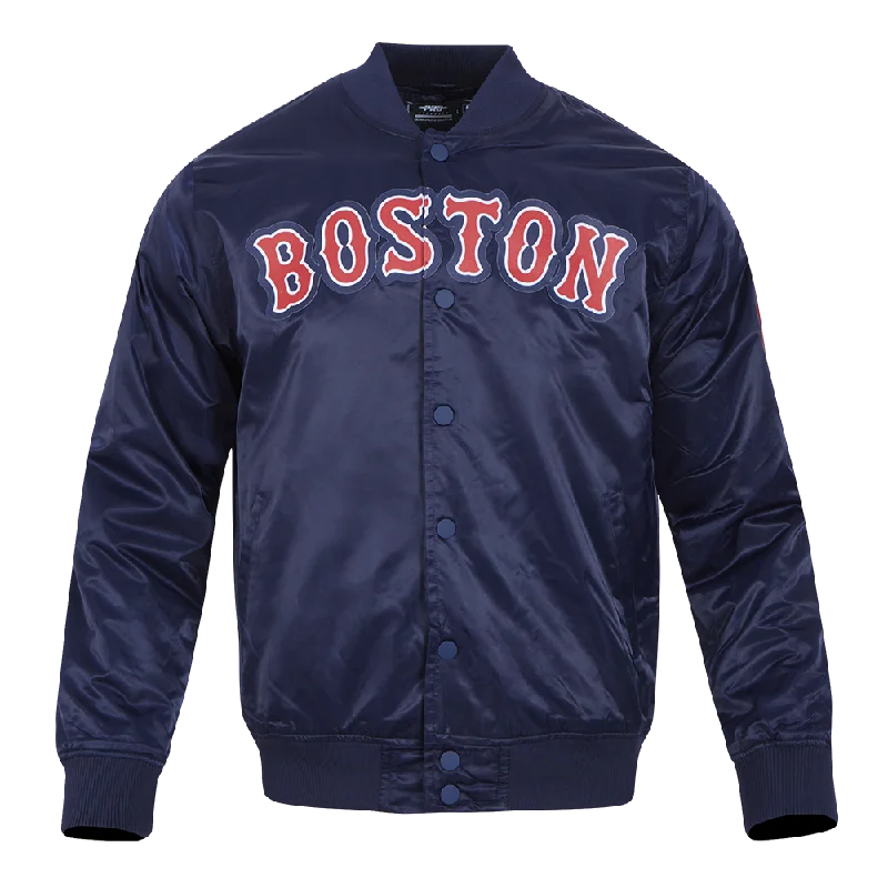 Weekend Bargains Galore MLB BOSTON RED SOX TEAM BIG LOGO MEN'S SATIN JACKET (MIDNIGHT NAVY) Weekend Bargains Galore MLB BOSTON RED SOX TEAM BIG LOGO MEN'S SATIN JACKET (MIDNIGHT NAVY)