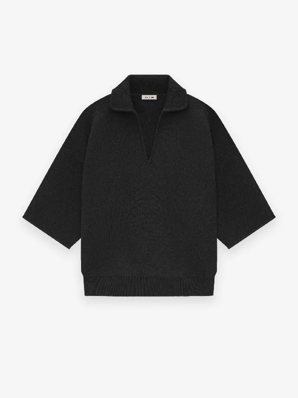 Low Price Merino Short Sleeve Polo Sweater