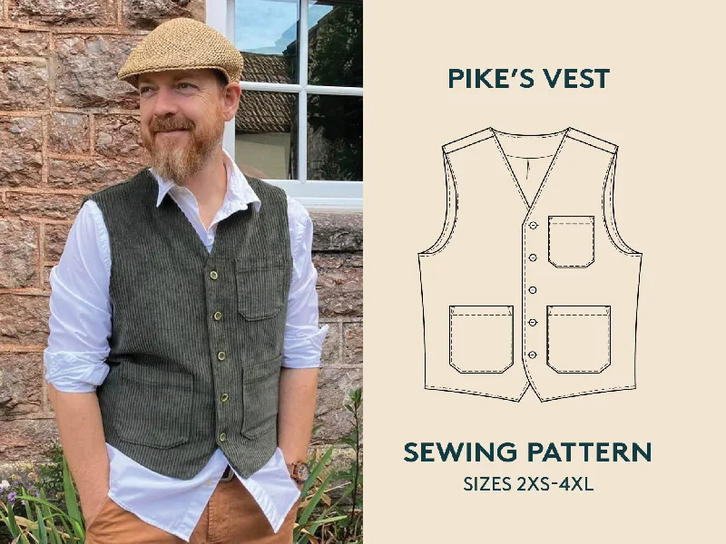 Weekend Deals You Can't Resist Pike's Vest Mens Paper Pattern - Wardrobe by Me