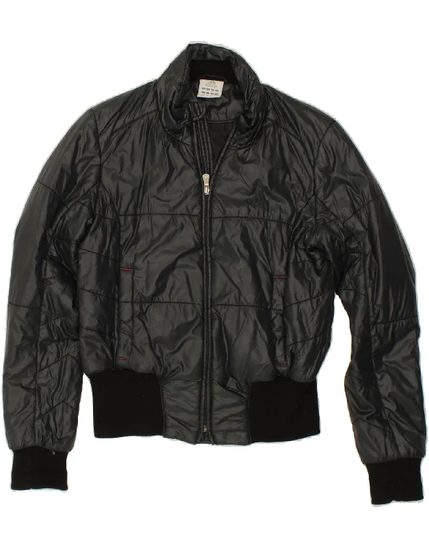 Weekend Wonders Await! ADIDAS Womens Padded Jacket UK 12 Medium Black Nylon