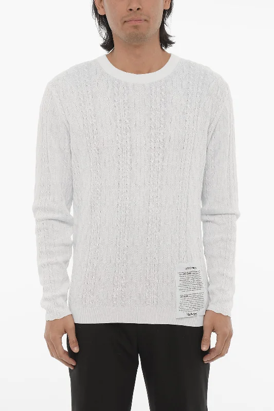 Weekend Specials You Can't Miss Ballantyne Raw Diamond Aran Motif Lightweight Cotton Crewneck Sweater Weekend Specials You Can't Miss Ballantyne Raw Diamond Aran Motif Lightweight Cotton Crewneck Sweater