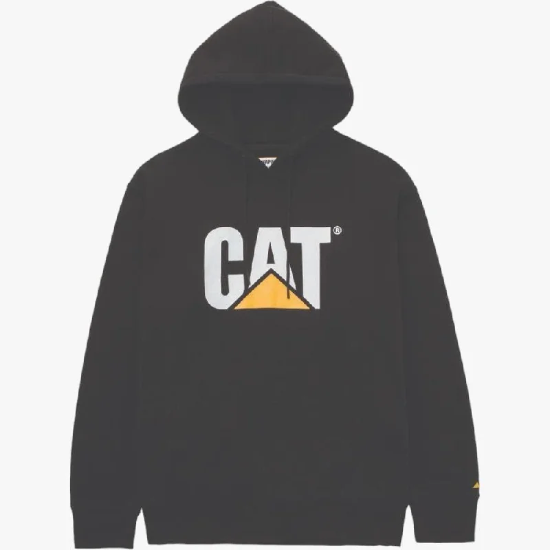 Online Deal Caterpillar Mens Fleece Cat Logo Oversized Hoodie Pitch Black