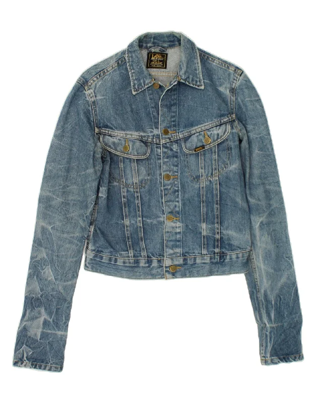 Quick Deals LEE Womens Denim Jacket UK 14 Large Blue Cotton