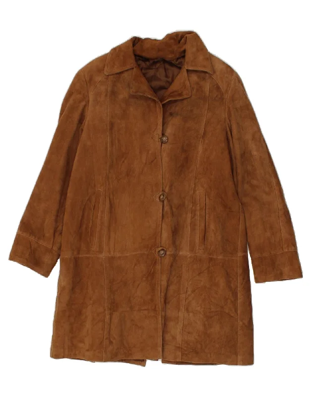 Savings Galore CONBIPEL Womens Leather Coat IT 44 Medium Brown Leather