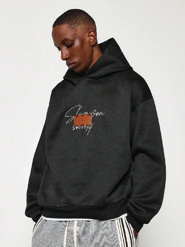 Limited Offer Regular Fit Overhead Hoodie With Graphic Print & Labe