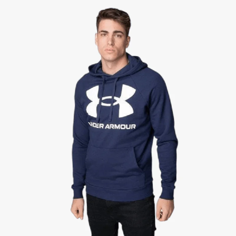 Weekend Savings Delight Under Armour Mens Rival Fleece Hoody Big Logo Blue 410
