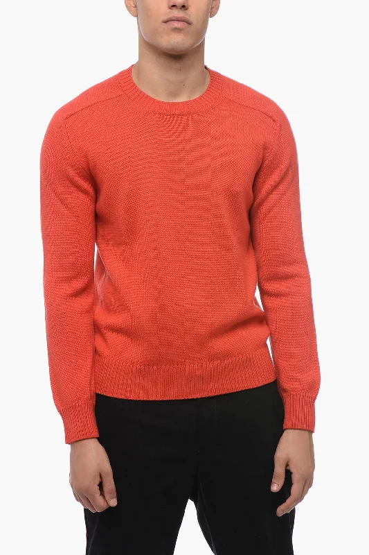 Weekend Savings Extravaganza Paolo Pecora Solid Color Virgin Wool Crew-neck Sweater Weekend Savings Extravaganza Paolo Pecora Solid Color Virgin Wool Crew-neck Sweater