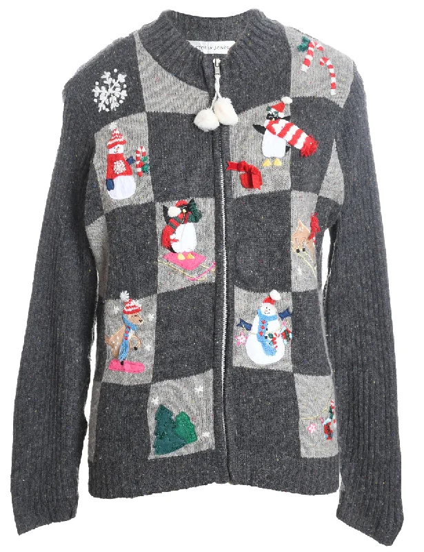 Deal Alert Snowman Christmas Cardigan - S