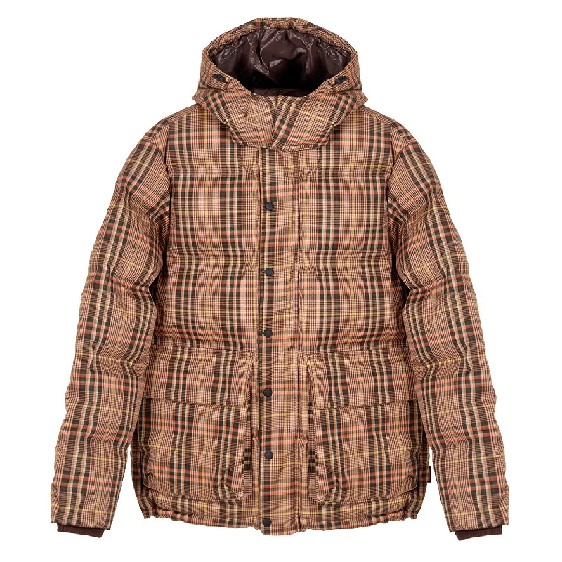 Big Deal Hikerdelic Calland Plaid Puffer Jacket Brown Plaid