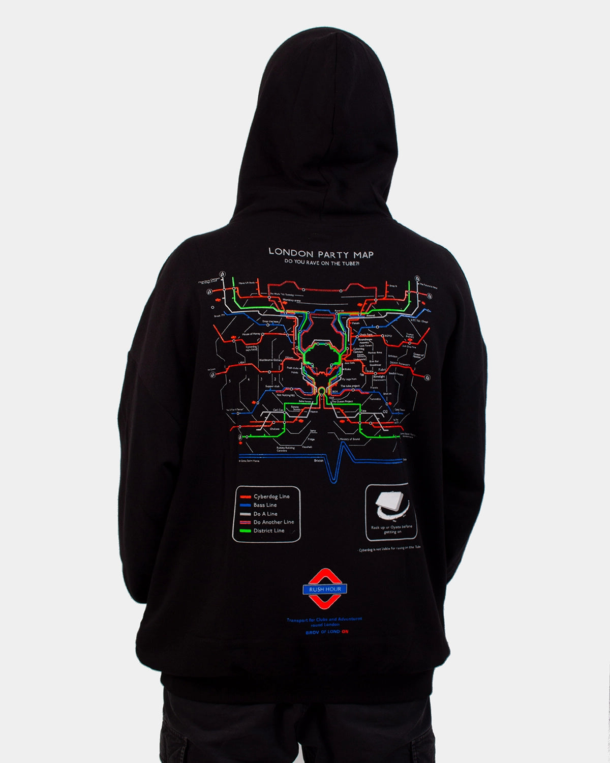 Weekend Discounts to Enjoy OVERSIZE PARTY MAP HOODIE