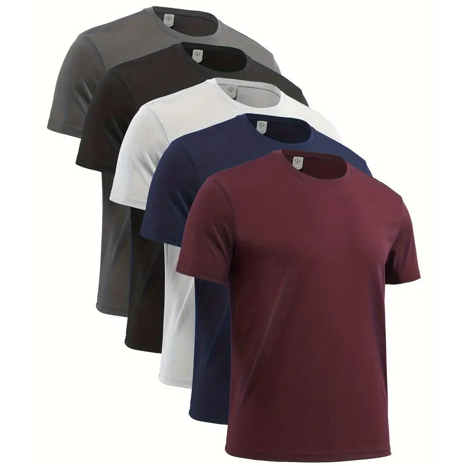 Weekend Discounts You Deserve 5-Pack: Quick Dry Men's T-Shirts Sport Short Sleeve