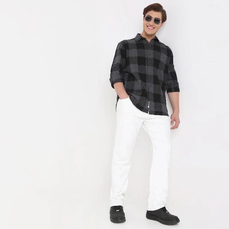 Shop and Save Regular Fit Checkered Shirt
