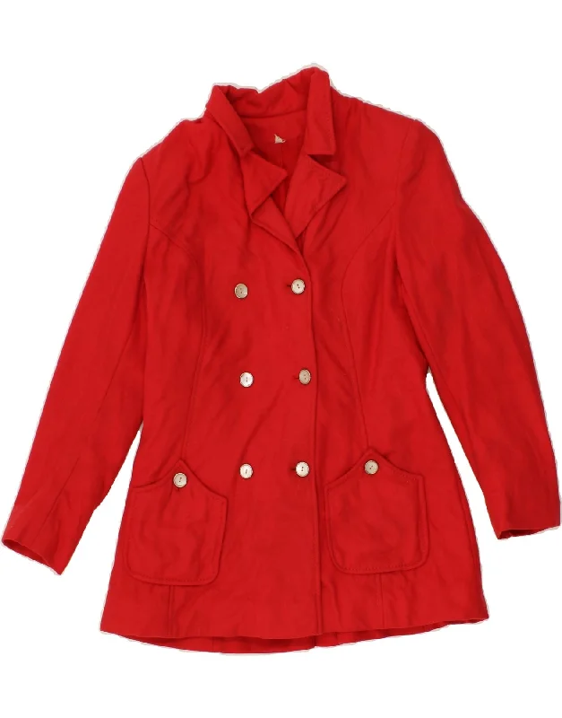 Weekend Extravaganza: Shop Now VINTAGE Womens Double Breasted Coat IT 42 Medium Red