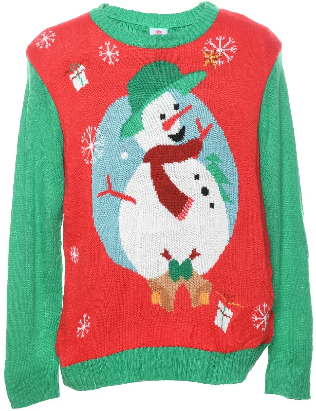 Overstock Sale Snowman Christmas Jumper - L