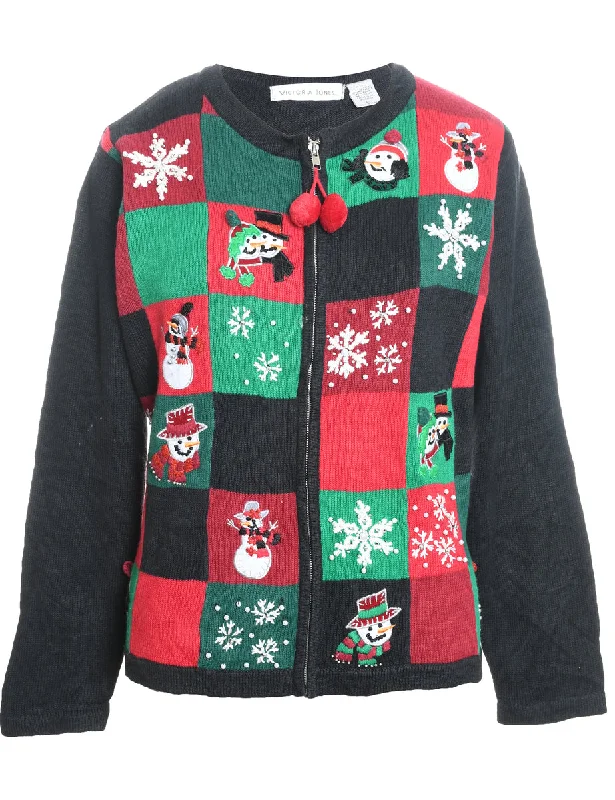Weekend Deals to Brighten Your Day Snowman Christmas Cardigan - L