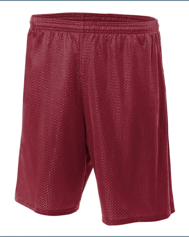 New Arrival A4 Adult Seven Inch Inseam Mesh Shorts | Cardinal