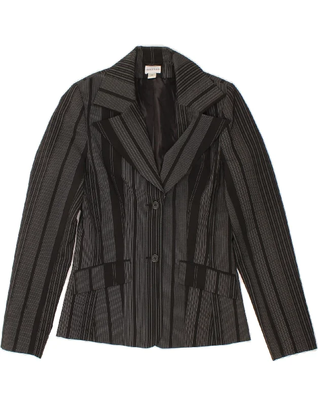 Steals and Deals VINTAGE Womens 2 Button Blazer Jacket UK 14 Medium Grey Striped Polyester Steals and Deals VINTAGE Womens 2 Button Blazer Jacket UK 14 Medium Grey Striped Polyester