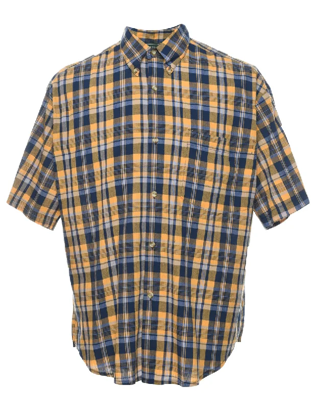 Weekend Offers That Tempt Short Sleeve Checked Shirt - M