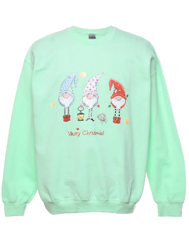 Shop the Weekend Away Santa Claus Christmas Sweatshirt - L