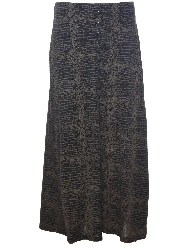 Massive Deal Snakeskin Pattern Maxi Skirt - L