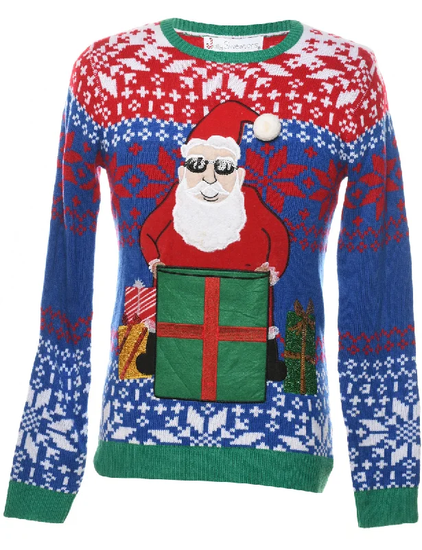 Hurry In Santa Claus Christmas Jumper - S