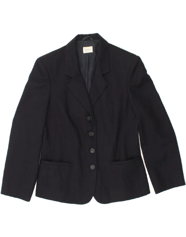 Weekend Savings Sensation BENETTON Womens 4 Button Blazer Jacket IT 40 Small Navy Blue Wool Weekend Savings Sensation BENETTON Womens 4 Button Blazer Jacket IT 40 Small Navy Blue Wool