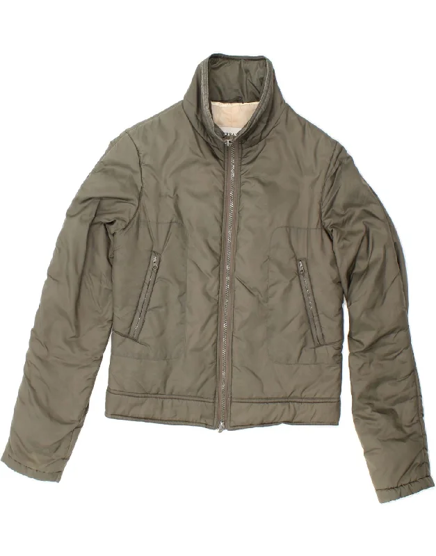 Hot Buy TERRANOVA Womens Crop Bomber Jacket UK 10 Small Grey Polyester