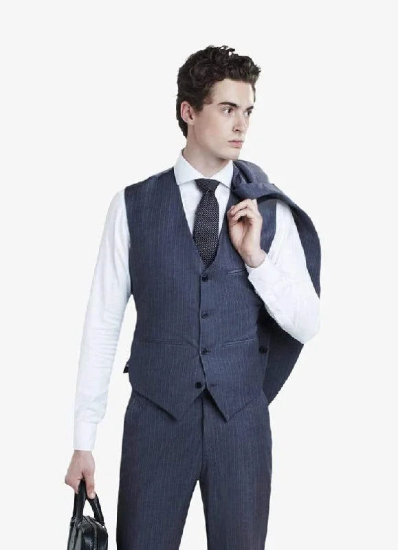 Closeout Deal Grey Pinstripe Waistcoat
