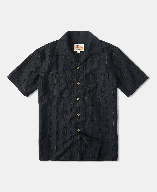 Year-End Deals Camp-Collar Dobby Jacquard Stripe Shirt