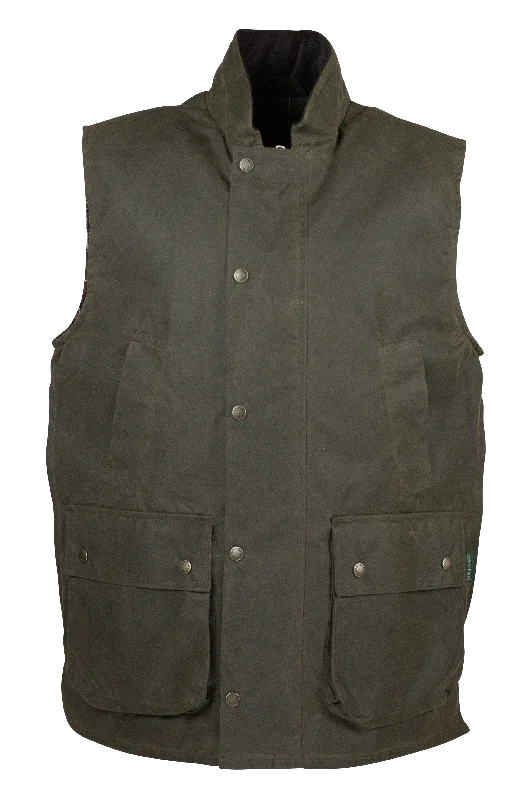 Savings Soar This Weekend W62 - Men's Gamekeeper Wax Gilet - DARK OLIVE