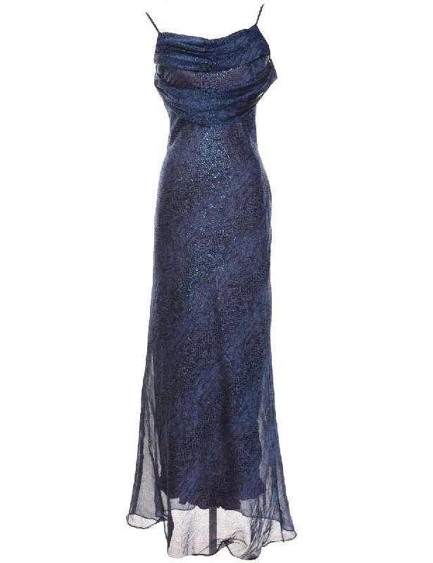 Hurry In Snakeskin Finish Sparkly 1990s Evening Dress - M