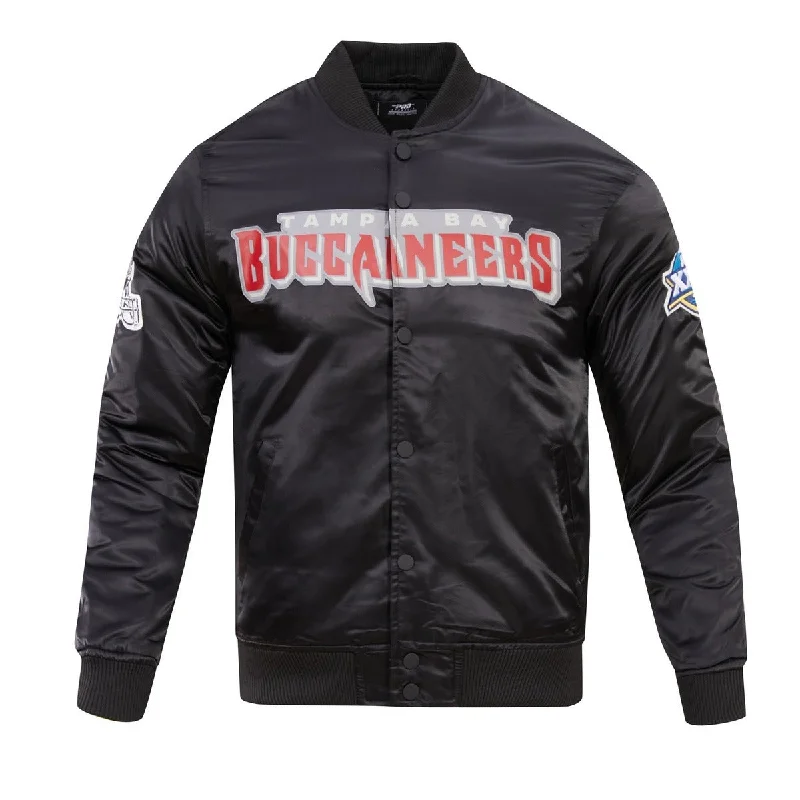 Weekend Price Cuts Galore NFL TAMPA BAY BUCCANEERS BIG LOGO MEN'S SATIN JACKET (BLACK) Weekend Price Cuts Galore NFL TAMPA BAY BUCCANEERS BIG LOGO MEN'S SATIN JACKET (BLACK)