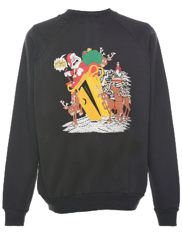Weekend Bargains to Grab Santa Claus Design Christmas Sweatshirt - L