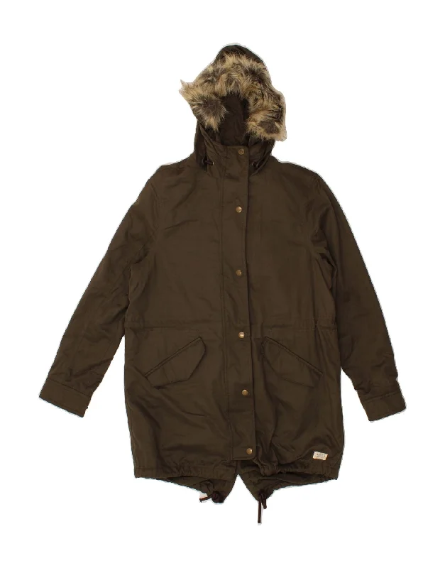 Weekend Shopping Extravaganza JACK WILLS Womens Hooded Windbreaker Coat UK 8 Small Brown Polyester Weekend Shopping Extravaganza JACK WILLS Womens Hooded Windbreaker Coat UK 8 Small Brown Polyester