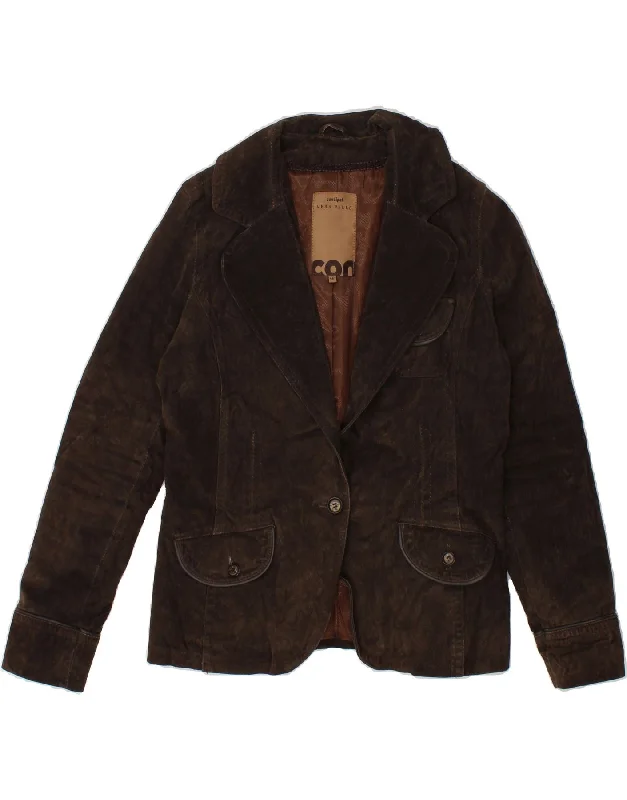 Cash Savings CONBIPEL Womens Leather 1 Button Blazer Jacket IT 46 Large Brown Leather Cash Savings CONBIPEL Womens Leather 1 Button Blazer Jacket IT 46 Large Brown Leather