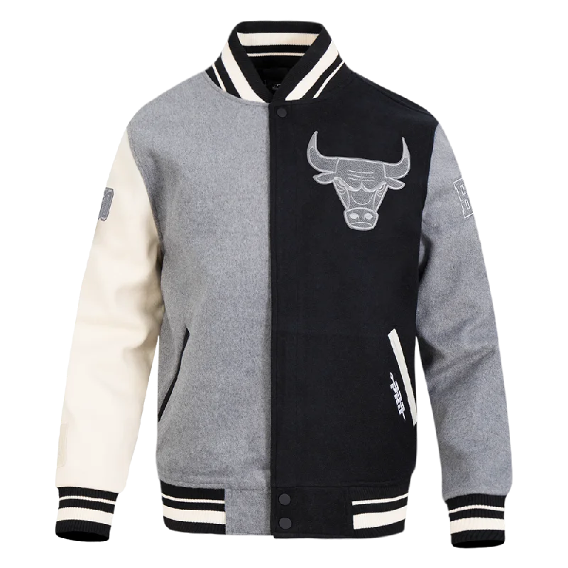 Early Access NBA CHICAGO BULLS REVERSE FRENCH TERRY MEN'S CB WOOL VARSITY JACKET (BLACK/GRAY/EGGSHELL) Early Access NBA CHICAGO BULLS REVERSE FRENCH TERRY MEN'S CB WOOL VARSITY JACKET (BLACK/GRAY/EGGSHELL)