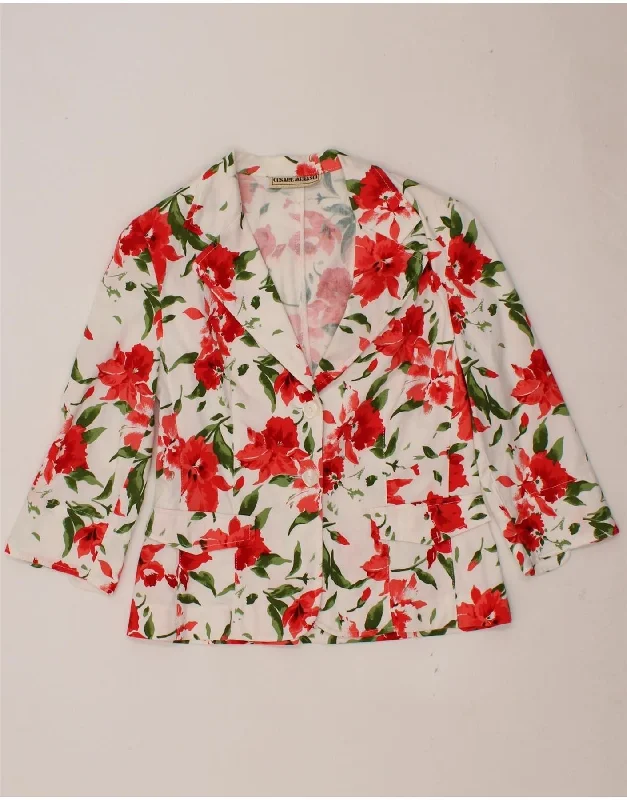 The Best Deal CESARE MENASCI Womens 3/4 Sleeve 2 Button Blazer Jacket IT 46 Large Red