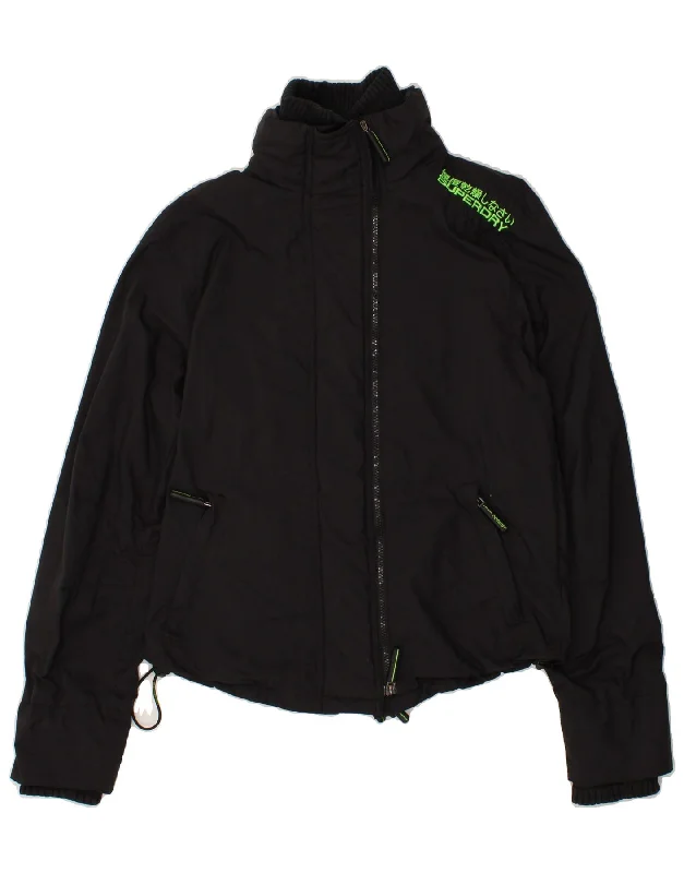 Weekend Discounts to Enjoy SUPERDRY Womens Graphic Windbreaker Jacket UK 14 Medium Black Nylon Weekend Discounts to Enjoy SUPERDRY Womens Graphic Windbreaker Jacket UK 14 Medium Black Nylon