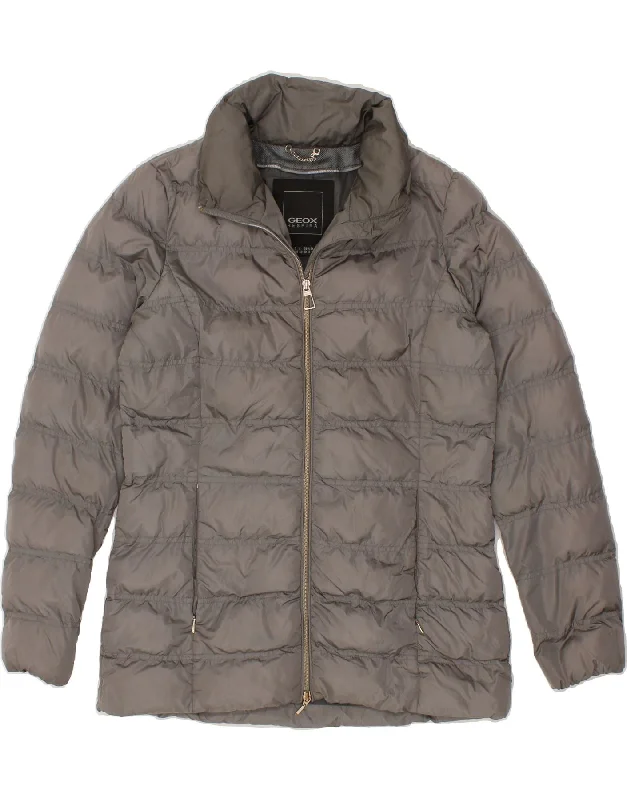 One-Day Only GEOX Womens Respira Oversized Padded Jacket UK 10 Small Grey Polyamide