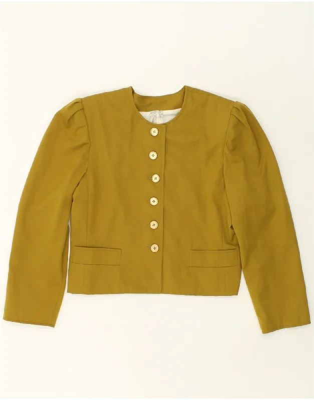 Savings Soar This Weekend VINTAGE Womens Crop 6 Button Blazer Jacket UK 12 Medium Khaki Wool Savings Soar This Weekend VINTAGE Womens Crop 6 Button Blazer Jacket UK 12 Medium Khaki Wool
