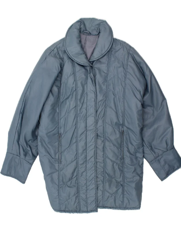 Instant Deal VINTAGE Womens Padded Coat UK 18 XL Blue Polyester