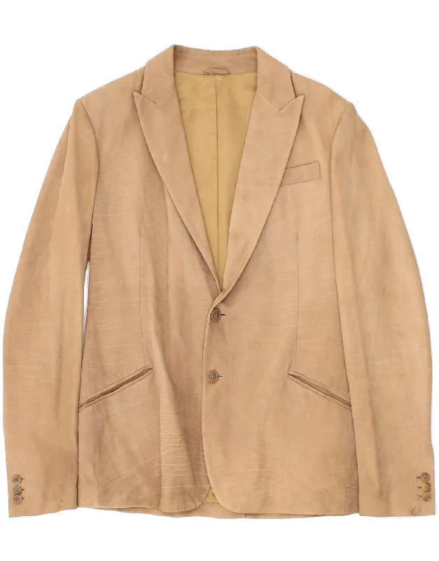 Savings Galore BOTTEGA VENETA Womens 2 Button Blazer Jacket IT 48 Medium Beige