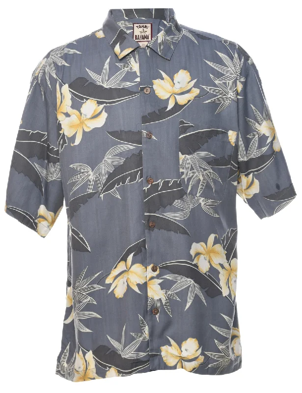 Price Slash Silk Floral Hawaiian Shirt - L