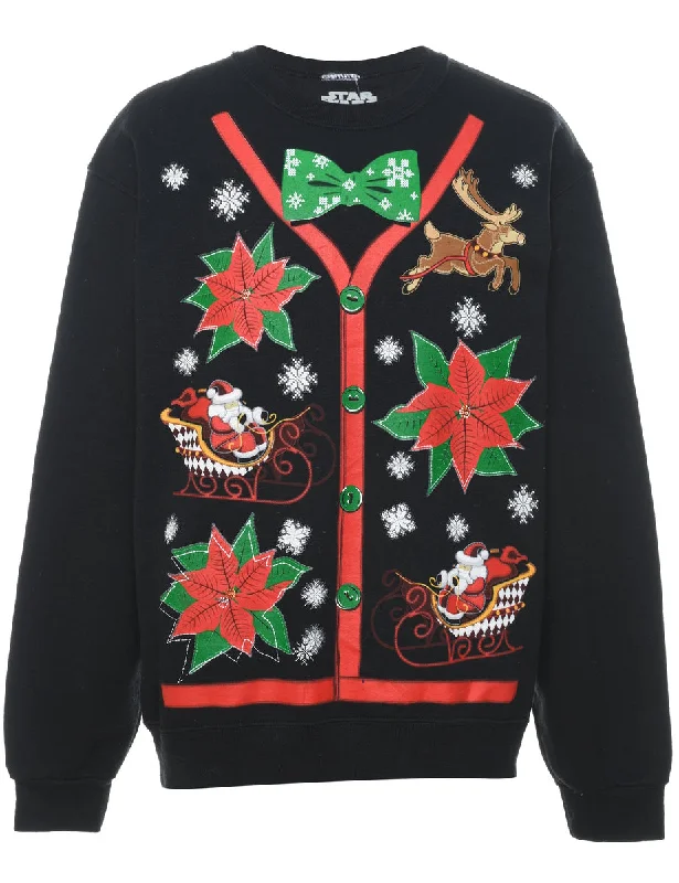 Weekend Bargains to Indulge In Santa Claus Design Star Wars Design Christmas Sweatshirt - M Weekend Bargains to Indulge In Santa Claus Design Star Wars Design Christmas Sweatshirt - M
